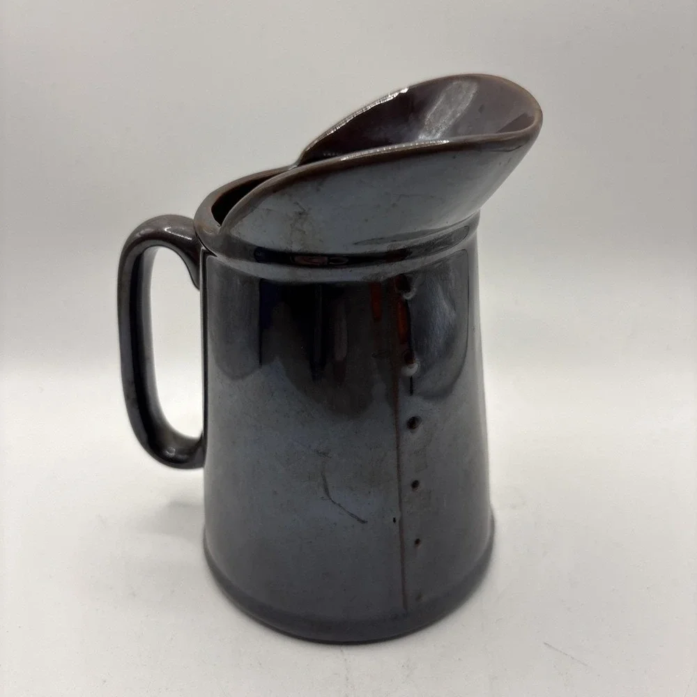 Vtg 50s Redware‎ Rooster Pottery Pancake Pitchers Batter Syrup Butter Japan